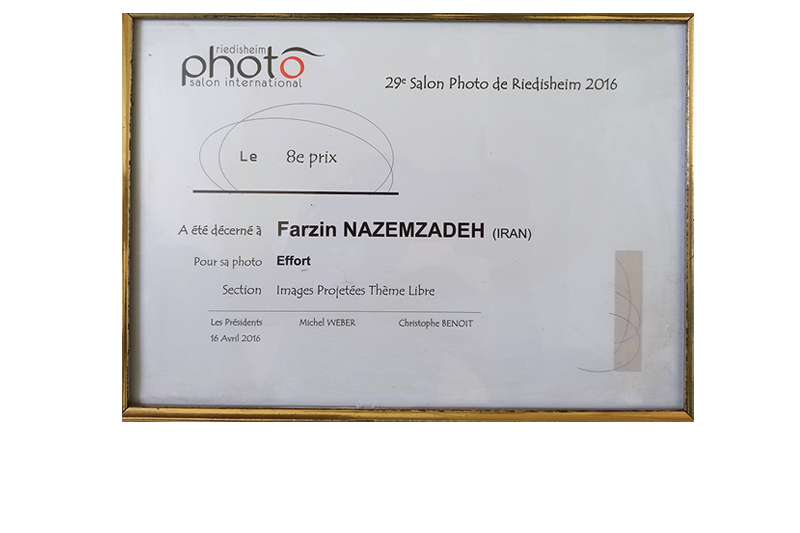 Honorable Mention award / France / for “ Effort “ under supervision of FIAP and Fédération photographique de france - Riedisheim, international photo salon 